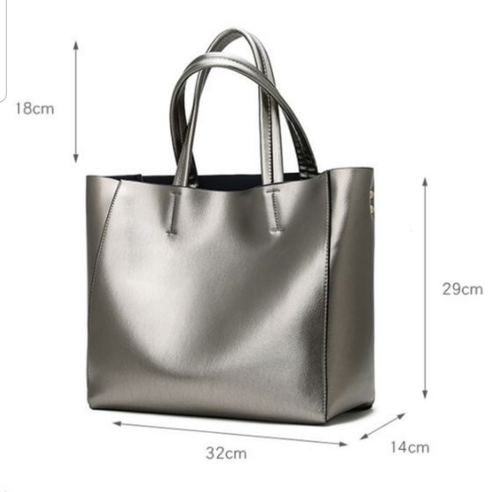 Chic Faux Leather Tote Bag***1 BLACK LEFT!!*** - Picture 5 of 7